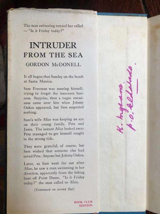 Intruder from the Sea by Gordon Mcdonell -1953 Hardcover with dust jackt