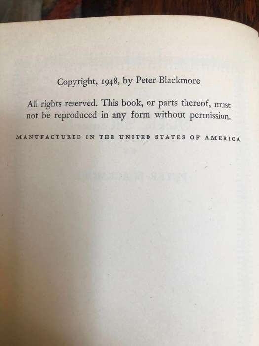 Fickle Moment by Peter Blackmore - 1948 Hardcover with dust jacket