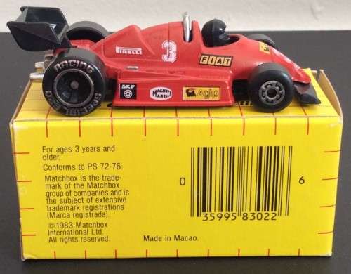 MATCHBOX FORMULA RACER #16 ! RARE RED + BLACK FIAT VARIANT ! 1983 MACAU !! + Original Box!