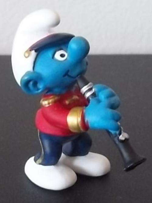 Original CLARINET SMURF !!! RARE MARCHING BAND SERIES !! EXCELLENT CONDITION !! Smurfs!
