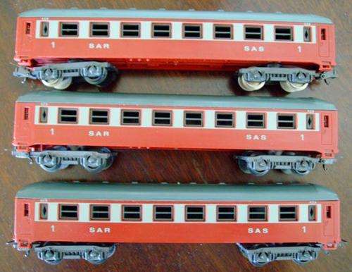 LIMA !! 3 X SAS / SAR JUNIOR 1st CLASS COACHES 429 !! HO SCALE ! Made in Italy