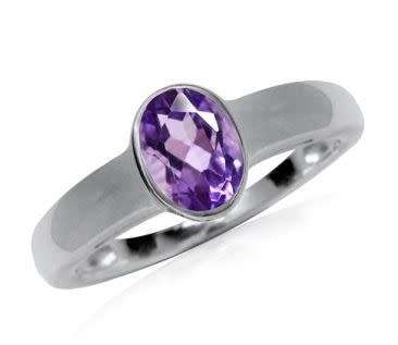 *0.41CTW STUNNING GENUINE AFRICAN AMETHYST SOLID STERLING SILVER RING SZ 9
