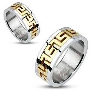 **STUNNINGLY SUPERB GOLD MAZE MASTERFUL PRECISION CUTOUT INLAY DESIGER RING