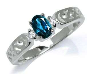 **Beautiful, Glamorous London Blue Topaz 925 Sterling Silver Ring 9