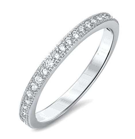 **NEW!!!**.925 SOLID STERLING SILVER 0.30 Carat Sim. Diamond Prong Setting Journey Ring