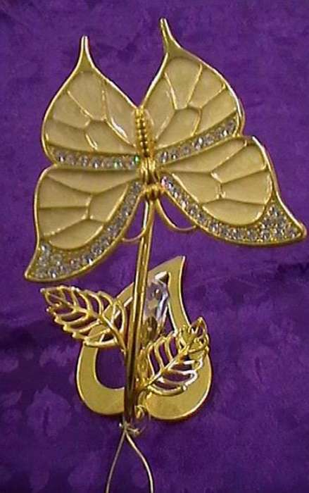 SWAROVSKI CRYSTAL 24K GOLD PLATED BUTTERFLY