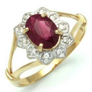**R12000** + CERTIFICATE!!! ANTIQUE STYLE 1.3CT NATURAL RICH  RED RUBY & DIAMOND 9K SOLID GOLD RING