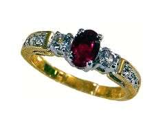 ELEGANT RUBY DIAMOND RING!!! - CZ DIAMONDS&RUBY SET IN 18K YELLOW GOLD GP size 10