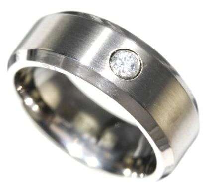 0.15CTW TITANIUM BRILLIANT DIAMOND CUT WEDDING RING   SIZE 10