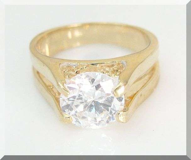 1.10CTW SLEEK SOLITAIRE BRILLIANT DIAMOND CUT ENGAGEMENT RING size 4 SET IN 18K  GOLD GP