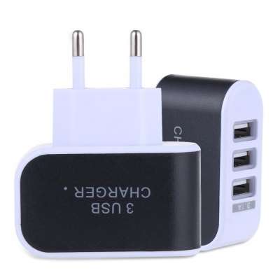3 USB Ports 5V 3A Travel Charger Adapter - BLACK