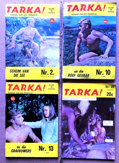4 x TARKA Koning van die Oerwoud -- Foto Verhaal Boek, Photo book -- Boek nommer 2,10,13 en 20,