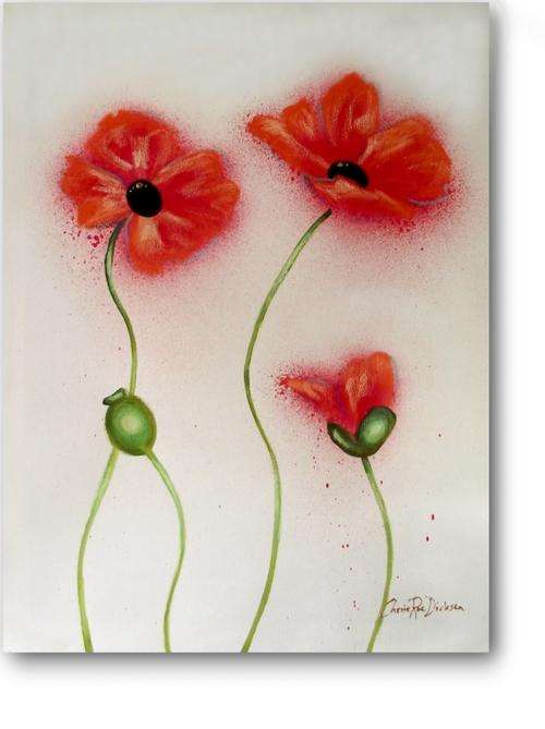 'Red Poppy Abstract'--- Original Painting by SA artist, Cherie Roe Dirksen ---460 x 610