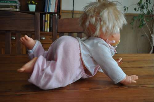 Vintage Crawling Crying Doll