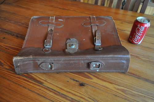 Vintage Leather School Case (Missing Handle)