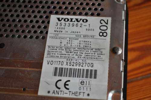 Volvo Radio Cassette Car Radio (selling as is)