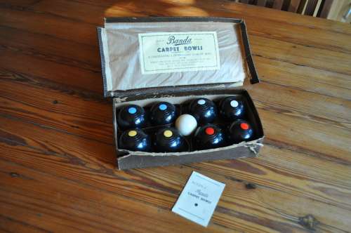 Vintage Banda Junior Carpet Bowls Includes Jack And Rule Book