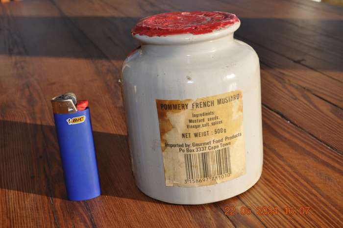 Vintage French Stoneware Pommery Mustard Jar