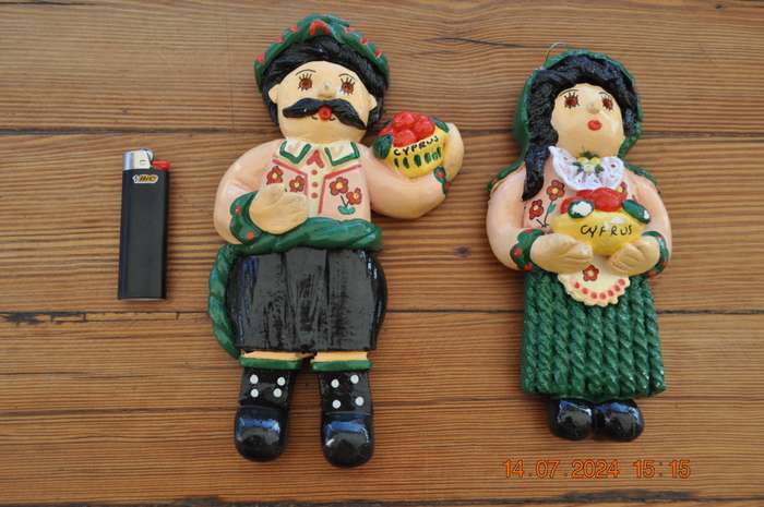 Original Cyprus Hand Made Village Hanging Wall Dolls