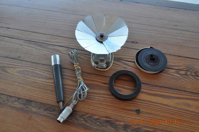 Vintage Camera Flash Microphone And Film Reel