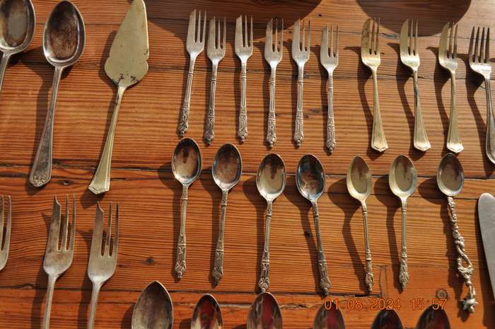 Silver Plated Knifes Forks Bowls