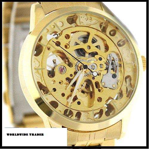 ***Elegant Golden Automatic See Through Watch***