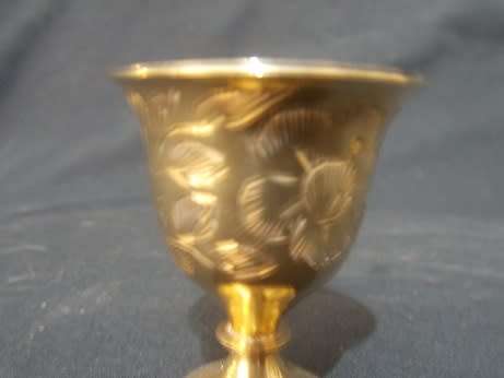 Indian Brass Glasses on Brass Tray