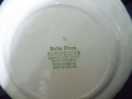 Belle Fiore Simpsons, Ironstone England small plate