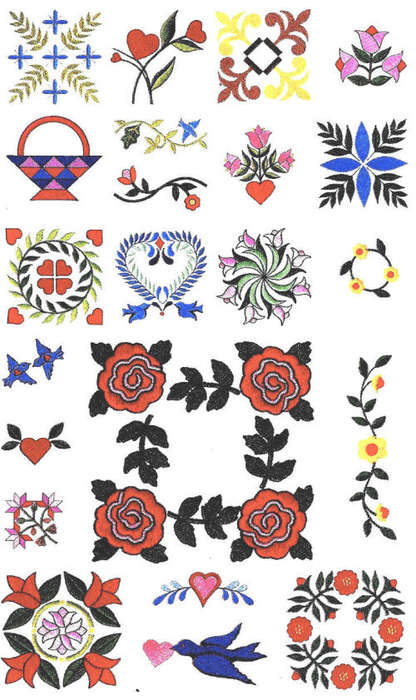Studio quilting collection #103  Embroidery Memory Card for Brother, Ber. Deco, Baby Lock .pes