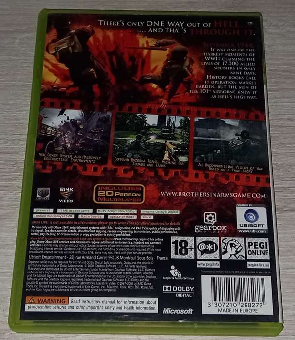 Brothers In Arms Hells Highway - XBOX 360