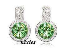 SWEET LOOKING PERIDOT SWAROVSKI EARRING STUDS