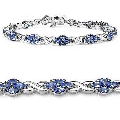 **NOW IN STOCK** EXQUISITE 3.64CTW GENUINE TANZANITE 925 STERLING SILVER BRACELET