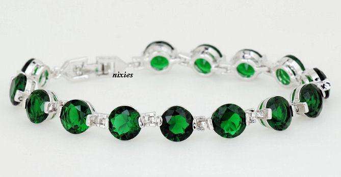 BEAUTIFUL RUSSION NANO EMERALD TENNIS BRACELET