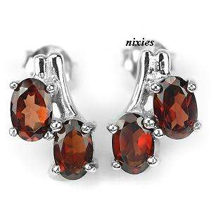 AWESOME REAL GARNET 925 STERLING SILVER STUDS
