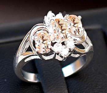 BEAUTIFUL 925 SS CHAMPAGNE TOPAZ RING - SIZE 7(O)