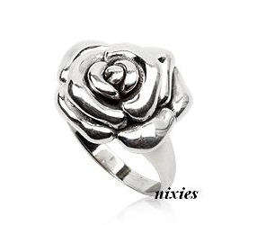 SMASHING 925 STERLING SILVER ROSE RING - SIZE 7(O)