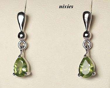 TOP GRADE NATURAL PERIDOT DROP EARRING IN 925 STERLING SILVER
