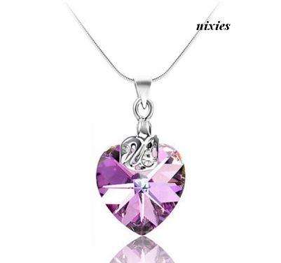 DAZZLING AMETHYST MYSTIC TOPAZ SWAROVSKI HEART PENDANT