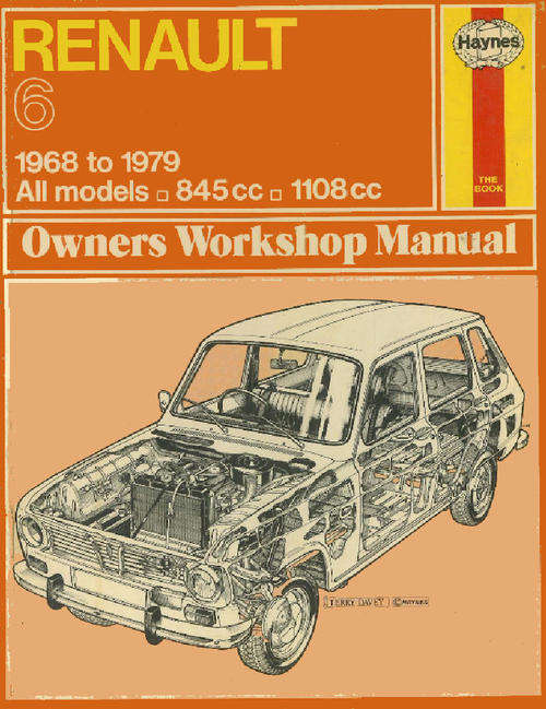 Haynes 0092 Renault 6 1968 to 1979 Repair Manual