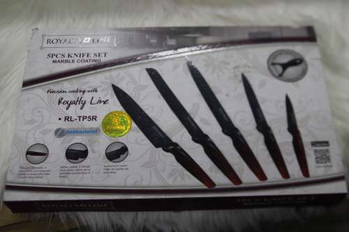 Royalty Line 6-Piece Non-Stick Coating Knife Set - BLACK (Second hand)(NO UTILITY KNIFE)