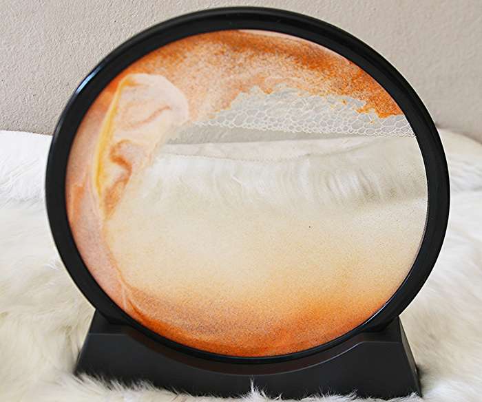 10 inch 3D Deep Sea Moving Sand Art Hour Glass Sandscapes - Brown