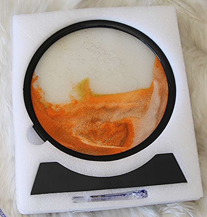 10 inch 3D Deep Sea Moving Sand Art Hour Glass Sandscapes - Brown