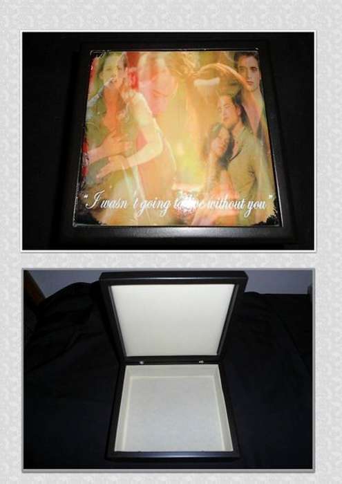 TWILIGHT THEMED PRINTED DARK WOOD JEWELLERY BOX