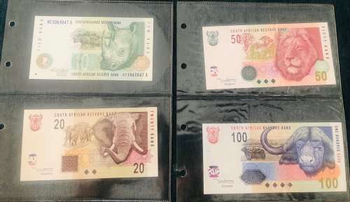 Collectors Lot!!!4x South African Uncirculated Notes!!These have become very Scarce!!!!