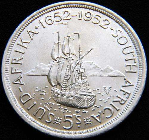 Union of SA 1952 Silver Crown 5 Shillings Frosty White Brilliant UNC - A Beauty