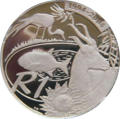 South Africa 2004 Democracy Silver Proof R1 - NGC Certified PF69 Ultra Cameo - Sought After !
