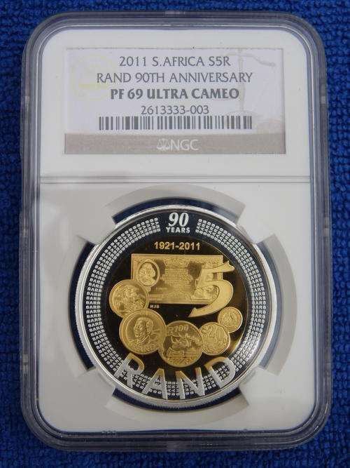 2011 90TH ANNIVERSARY STERLING SILVER+GOLD PLATED CROWN.2ND HIGHEST GRADE NGC PF69 ULTRA CAMEO.