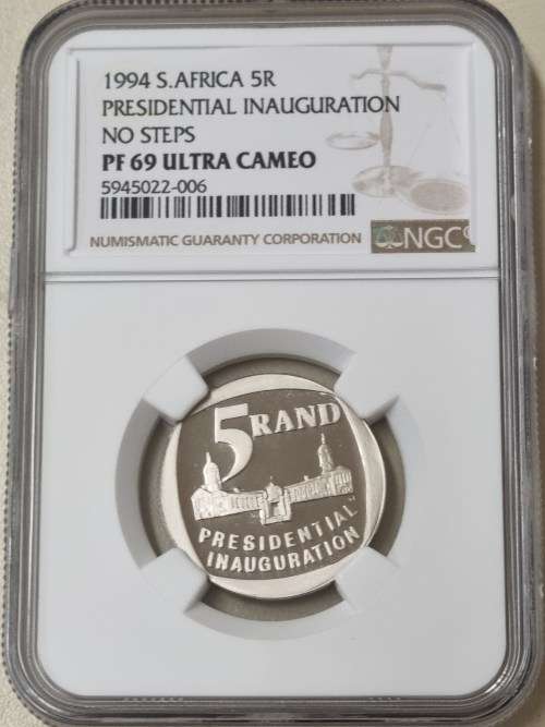 1994 PRESIDENTIAL INAUGURATION R5   - ***NO STEPS***  NGC GRADED PROOF 69 ULTRA CAMEO .