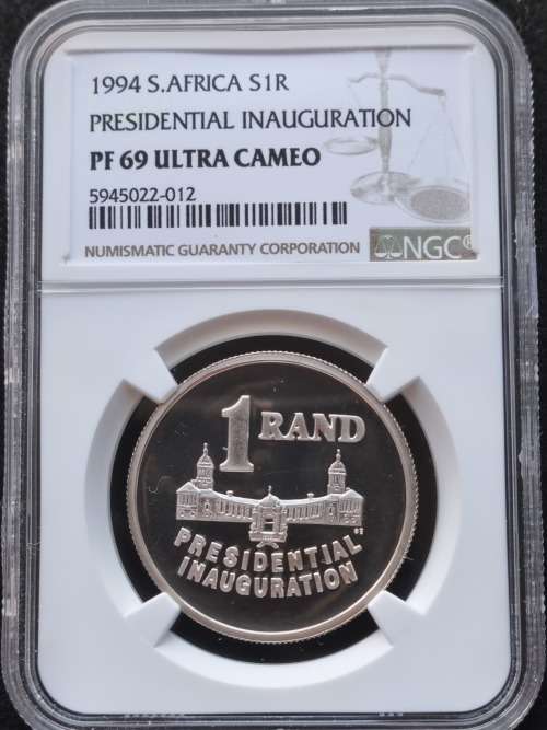 1994 PRESIDENTIAL INAUGURATION SILVER R1 - NGC GRADED PROOF 69 ULTRA CAMEO-