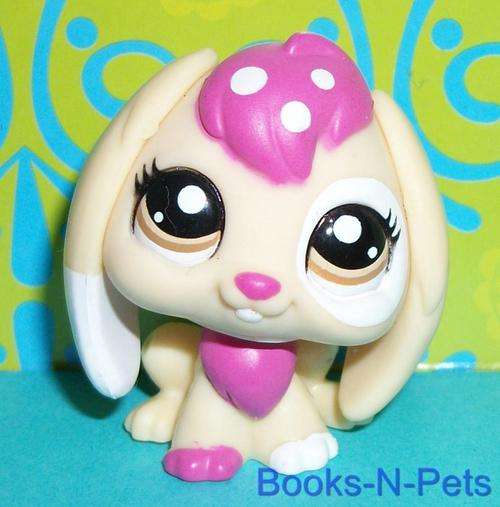Littlest pet shop, bunny - bunny with polka dots - Pink # 2086